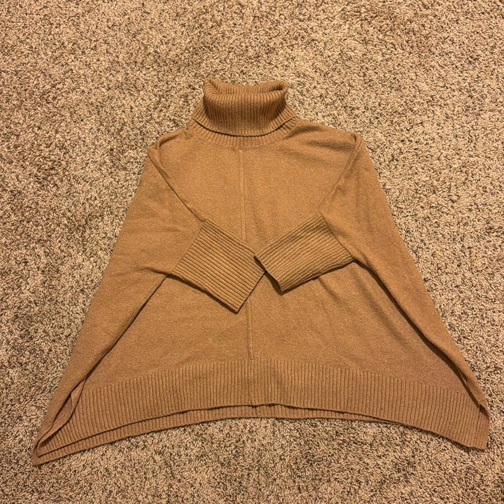 Loft poncho turtleneck sweater with sleeves